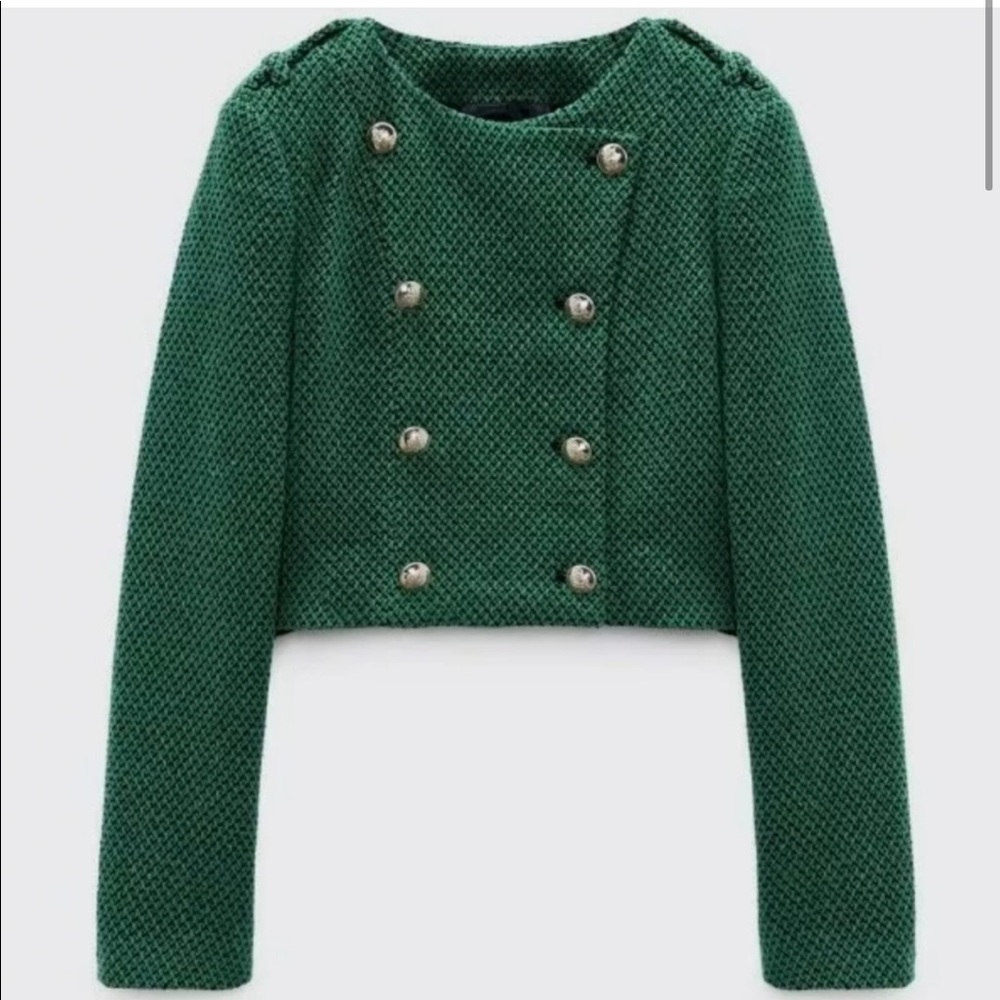 Zara Textured Weave Jacket Lawn.